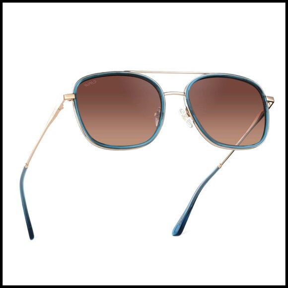 Acetate & Stainless Steel Polarized Square Sunglasses with UV Protection main image 5